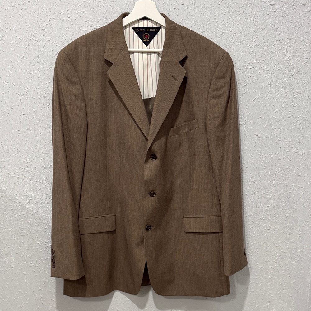 Tommy Hilfiger Wool Tan Men's Suit Jacket Blazer Dillards Academia